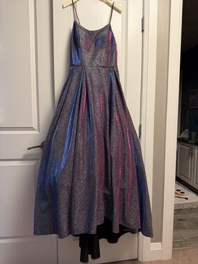Sparkling Iridescent Ball Gown Dress in   Purple.